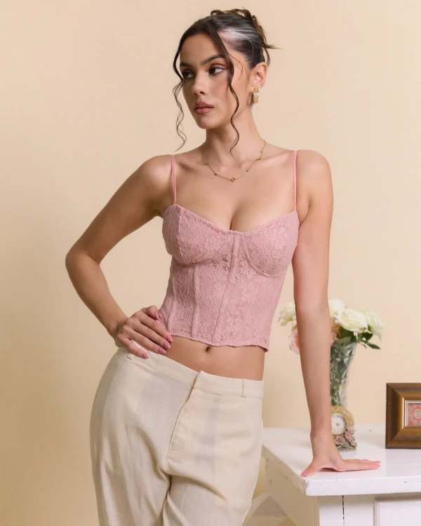 Bustier Detail Printed Maxi Dress